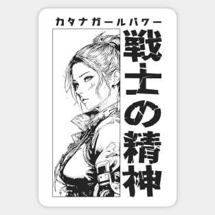 Anime Warrior Girl T-Shirt Hoodie Sticker Case Mug Apparel Wall Art Pillow Magnet Tote Bag Tapestrie Sticker